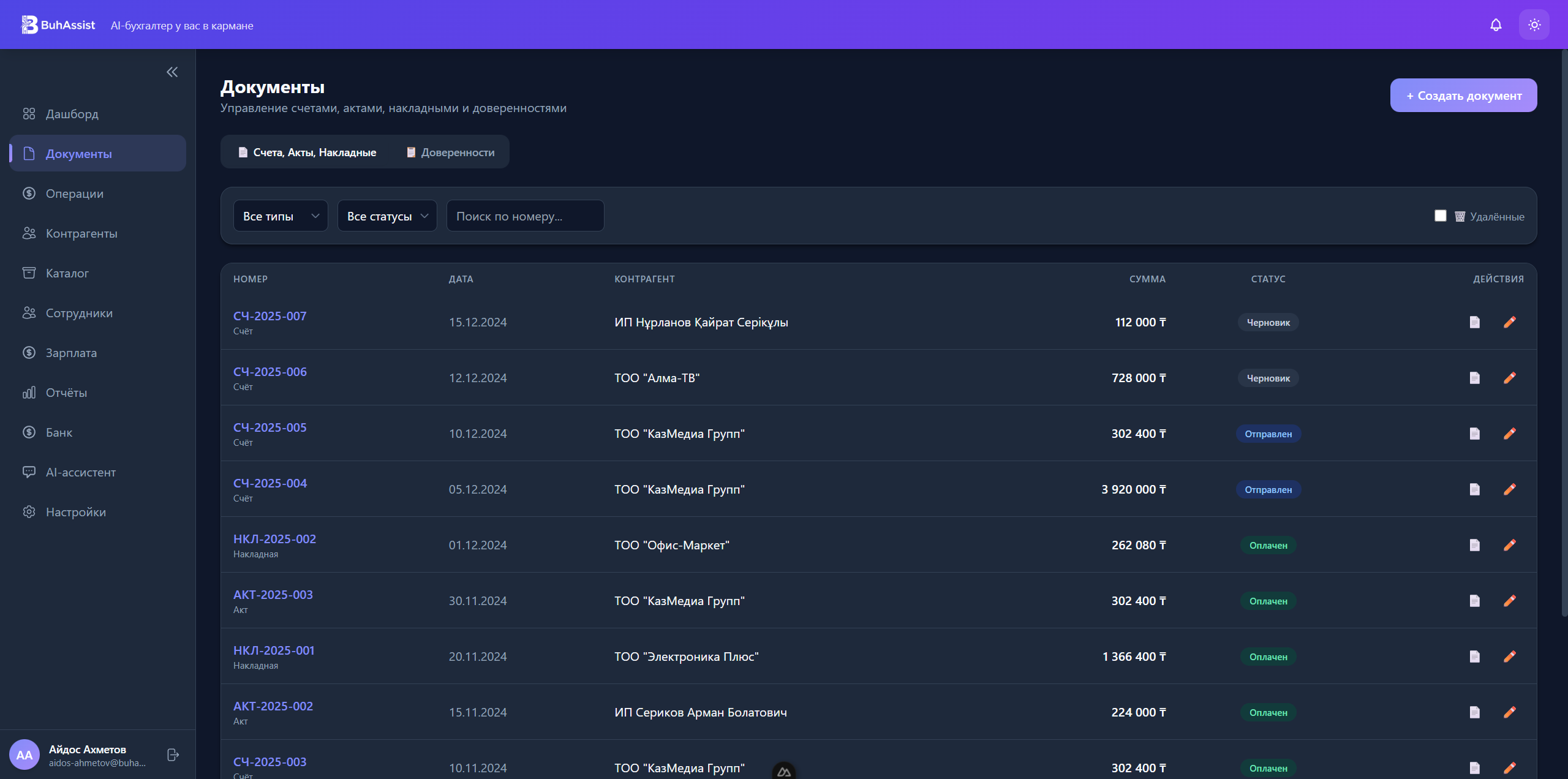 Список документов